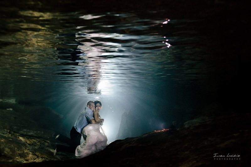 Denise+Bert - Underwater Cenote Trash the Dress Photographer - Ivan Luckie Photography-1