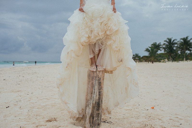 wedding dress on a beach trash the dress - Ivan Luckie Photography-1