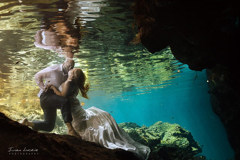 Cenote Tanka - Doreen+Christian - Underwater wedding Trash The Dress - Ivan Luckie Photography-2