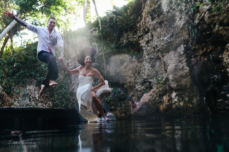 Stephanie and Marcos underwater cenote trash the dress-1