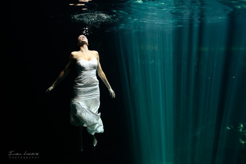Stephanie and Marcos underwater cenote trash the dress-3