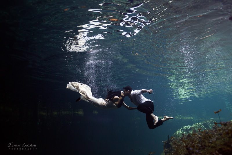 Stephanie and Marcos underwater cenote trash the dress-4