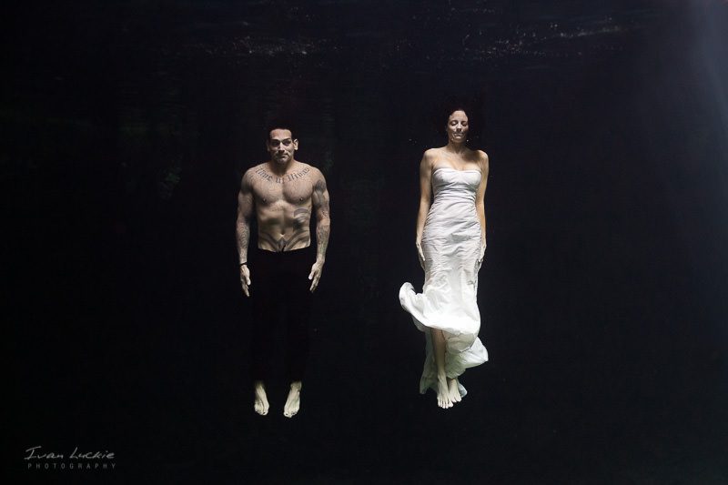 Stephanie and Marcos underwater cenote trash the dress-7