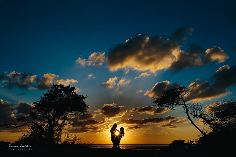 Isla Mujeres sunset Save-the-date photography