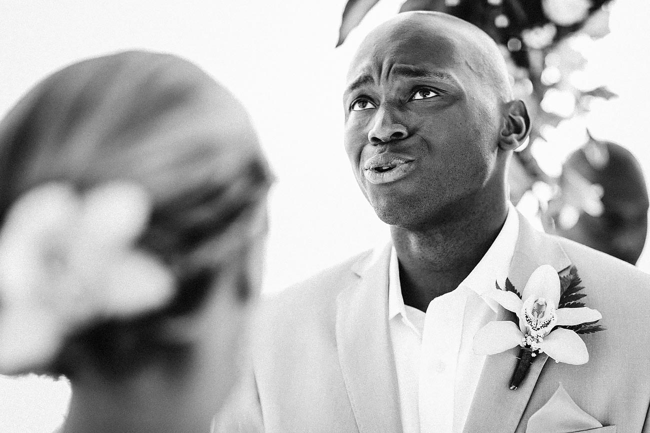 wedding ceremony crying afro - black- groom