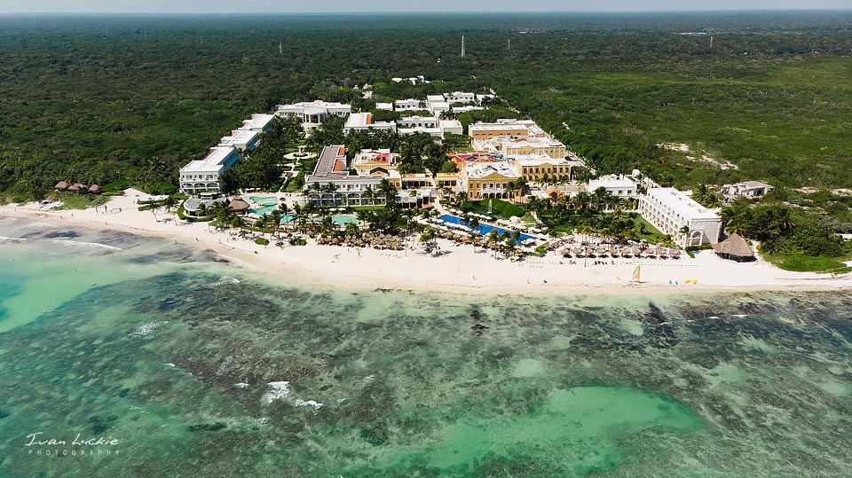 Dreams Tulum Hotel sky view from the ocean